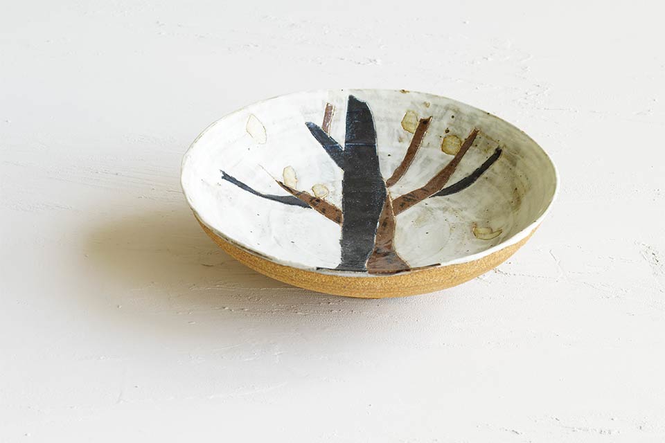 作品「絵皿・木にトリ tree with birds」の写真